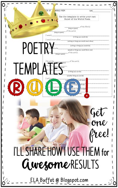 POETRY WRITING | NATIONAL POETRY MONTH | Writing poetry doesn't have to be daunting for kids! Use poetry templates and watch their confidence soar! #poems #writing #stations #poetrylessons #movement #writinglesson #middleschool #poetrytemplates #middleschoolela