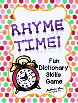 FREE! It's Time to Rhyme {Dictionary Skills Game} 1 FREE! It's Time to Rhyme {Dictionary Skills Game}