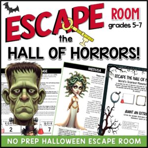 Lesson Plans for Halloween that are Perfect for Middle School! 3 middle school Halloween escape room