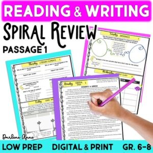 Reading Comprehension & Writing Spiral Review Bellringers Week 1 Set 2