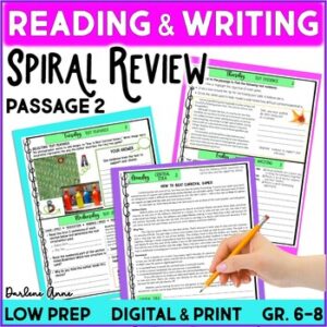 Reading Comprehension & Writing Spiral Review Bellringers Week 2 Set 2