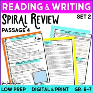 Reading Comprehension & Writing Spiral Review Bellringers Week 4 Set 2